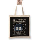 Toyaso Dr Who Doctor Who All I Want For Christmas Is The Tardis Beyaz Bez Çanta - 001 - Beyaz