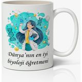 Toyaso Dünya'nın En Iyi Biyoloji Öğretmeni Tasarımlı Kupa Bardak - Öğretmenler Günü Hediyesi - 010 - Beyaz