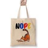 Toyaso Funny Cat Lover Giftsfor Women Men Kedi Beyaz Bez Çanta Uzun Saplı Alışveriş Çantası Plaj Çantası - 34*40 cm - 001-Beyaz