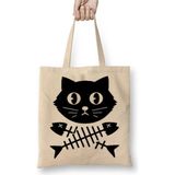 Toyaso Kill All Men Kedi Cats Beyaz Bez Çanta Uzun Saplı Alışveriş Çantası Plaj Çantası - 34*40 cm - 001-Beyaz