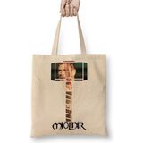 Toyaso Mjölnir Thor Beyaz Bez Çanta Uzun Saplı Alışveriş Çantası Plaj Çantası - 34x40 - 001 - Beyaz