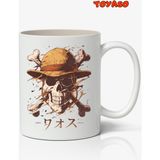 Toyaso One Piece Logo Kurukafa Anime Temalı Beyaz Kupa Bardak Sevgiliye Arkadaşa Hediye - 010 - Beyaz