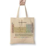 Toyaso Periodic Table Periyodik Cetvel Periyodik Tablo Kimyager Beyaz Bez Çanta Alışveriş Çantası - 001 - Beyaz