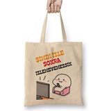 Toyaso Şimdi Izle Sonra Izleyemessin Komik Beyaz Bez Çanta Uzun Saplı Alışveriş Çantası Plaj Çantası - 34x40 - 001 - Beyaz