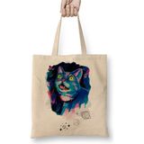 Toyaso Space Cat Kedi Gezegenler Beyaz Bez Çanta Uzun Saplı Alışveriş Çantası Plaj Çantası - 34*40 cm - 001-Beyaz
