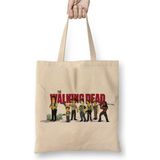Toyaso The Walking Dead Simpsonized Beyaz Bez Çanta Uzun Saplı Alışveriş Çantası Plaj Çantası - 001 - Beyaz