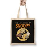 Toyaso Tin Tin And Snoopy Beyaz Bez Çanta Uzun Saplı Alışveriş Çantası Plaj Çantası - 34x40 - 001 - Beyaz