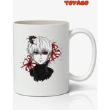 Toyaso Tokyo Ghoul Ken Kaneki Anime Temalı Beyaz Kupa Bardak Sevgiliye Arkadaşa Hediye - 010 - Beyaz