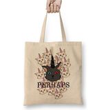Toyaso Unicorn Cat Kedi Beyaz Bez Çanta Uzun Saplı Alışveriş Çantası Plaj Çantası - 34*40 cm - 001-Beyaz
