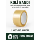Toyfest 1 Adet-66 Metre Şeffaf Koli Bandı – Extra Strong 40 Micron Kalınlık, Güçlü Yapışkan