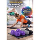 Toyfest 1 Adet Dikenli Masaj Topu Fıstık Roller Ayak Sırt Boyun Kas Gevşetici Fizyo Egzersiz Topu - Renkli