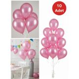 Toyfest 10 Adet Pembe Parıltılı Metalik Balonlar ✨ Parti & Kutlama Paketi