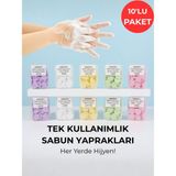 Toyfest 10 Pkt Tek Kullanımlık Sabun Yaprakları Seti – Çocuklar Için Hijyen, Seyahat ve Okul Için Pratik - 10 Adet