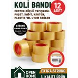 Toyfest 12 ADET-100 Metre Şeffaf Koli Bandı – Extra Strong 40 Micron Kalınlık, Güçlü Yapışkan