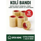 Toyfest 12 ADET-792 Metre Şeffaf Koli Bandı – Extra Strong 40 Micron Kalınlık, Güçlü Yapışkan