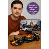 Toyfest 1:24 Formula 1 Red Bull RB19 Sergio Perez Metal Model Araba Özel Pilot Figürlü Koleksiyon