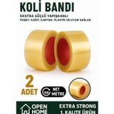Toyfest 2 Adet - 100 Metre Şeffaf Koli Bandı – Extra Strong 40 Micron Kalınlık, Güçlü Yapışkan