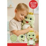 Toyfest 25 CM Taçlı Dino Peluş Oyuncak – Sevimli Yeşil Dinozor | Çocuk Hediyesi & Oyun Arkadaş