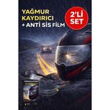 Toyfest 2'li Motosiklet Kaskı Yağmur Kaydırıcı Film – Anti Sis Şeffaf Vizör Cam Koruyucu
