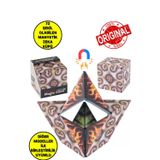 TOYFEST 3 Boyutlu Stress Giderici Manyetik Geometrik Mozaikli Mıknatıslı Akıl Zeka Rübik Küp - Kahverengi