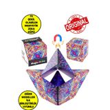 TOYFEST 3 Boyutlu Stress Giderici Manyetik Geometrik Mozaikli Mıknatıslı Akıl Zeka Rübik Küp - Renkli