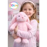 Toyfest 30 Cm Uzun Kulaklı Pembe Peluş Tavşan – Yumuşak Uyku Arkadaşı, Bebek ve Çocuk Oyuncağı
