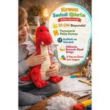 TOYFEST 35 cm Kırmızı Peluş Ejderha Oyuncak Yumuşak Sevimli Ejderha Bebek Çocuk Oyuncağı