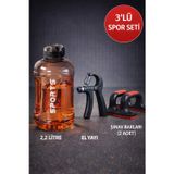 Toyfest 3’lü Spor Seti 2,2 L Damacana Suluk + Ayarlanabilir El Yayı + 2’li Şınav Barı