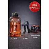 Toyfest 3’lü Spor Seti 2,2 L Damacana Suluk, Ayarlanabilir El Yayı ve 2’li Şınav Barı 1 kg Ağırlık
