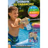 TOYFEST 3x Pilli Otomatik Su Tabancası 7-8m Menzil Güçlü Su Tabancası Çocuk Oyuncak Yazlık Oyun ERKL-666979