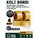 Toyfest 4 Adet - 100 Metre Şeffaf Koli Bandı – Extra Strong 40 Micron Kalınlık, Güçlü Yapışkan