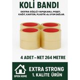 Toyfest 4 ADET-264 Metre Şeffaf Koli Bandı – Extra Strong 40 Micron Kalınlık, Güçlü Yapışkan - 132