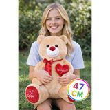 TOYFEST 47 cm Kahverengi Peluş Ayı – Kalpli I Love You Yazılı Sevgiliye Özel Büyük Peluş Oyuncak SLY-103038