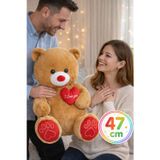 Toyfest 47 cm Kahverengi Peluş Ayı – Kalpli I Love You Yazılı Sevgiliye Özel Büyük Peluş Oyuncak