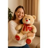 Toyfest 47 cm Kalpli Peluş Ayı – Seni Seviyorum Hediyelik Ayıcık | Sevgiliye Romantik Hediye