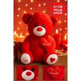 Toyfest 47 cm Kırmızı Peluş Ayıcık I Love You Kalpli Hediye Oyuncak Kırmızı