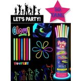TOYFEST 50 Adet Karanlıkta Parlayan Glow Çubuk Fosforlu Çubuk Bileklik - 8 Saat Boyunca Parlaklık