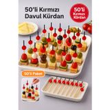 Toyfest 50’li Kırmızı Davul Kürdan 12 cm – Parti, Sunum, Kanape, Kokteyl ve Peynir Tabağı İçin Dekoratif Kürdan