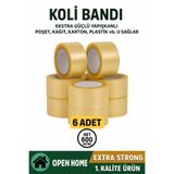 TOYFEST 6 Adet-100 Metre Şeffaf Koli Bandı – Extra Strong 40 Micron Kalınlık, Güçlü Yapışkan OPH-001690