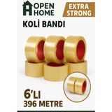 Toyfest 6 ADET-396 Metre Şeffaf Koli Bandı – Extra Strong 40 Micron Kalınlık, Güçlü Yapışkan