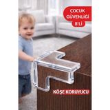 Toyfest 8’li Set Şeffaf Silikon Masa Kenarı Köşe Koruyucu | Çocuk Güvenliği Darbe Önleyici - 0 - 3 Yaş