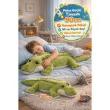 Toyfest 90 cm Peluş Timsah Büyük Boy Yumuşak Oyuncak Uyku Arkadaşı Sevimli Peluş Timsah - Yeşil