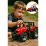 TOYFEST Açılan Kapılı Direksiyonlu Bruder Massey Ferguson 7600 Traktör Oyuncak Model