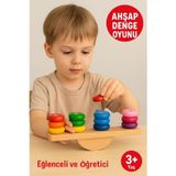 Toyfest Ahşap Denge Oyunu – Renkli Halkalı Eğitici Motor Beceri ve Koordinasyon Geliştirici
