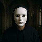 Toyfest Beyaz Kalın Karton Maske Gizemli Yüz Maskesi Kostüm ve Dekor Kullanımı İçin Uygun