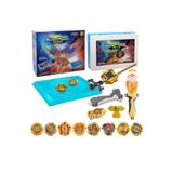 TOYFEST Beyblade Altın Renk Gyro Döner Topaç Seti - Arenalı, Çantalı, Çek Bırak Mekanizmalı Oyuncak