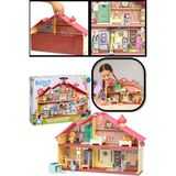 Toyfest Blueyplus Büyük Parti Evi Seti Eklemli Bluey Figürlü Çok Odalı Taşıma Saplı Oyun Evi 45 cm