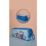 TOYFEST BTS BT21 Temalı Dev Fermuarlı Kalemlik Şeffaf Kalem Kutusu Çantası - Pastel Mavi