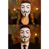 Toyfest Cadılar Bayramı Vendetta Guy Fawkes V Maske Beyaz Plastik Parti Maskesi Kostüm Aksesuarı