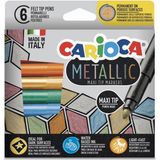Toyfest Carioca 6 Renk Maxi Tip Metalik Keçeli Kalem Seti